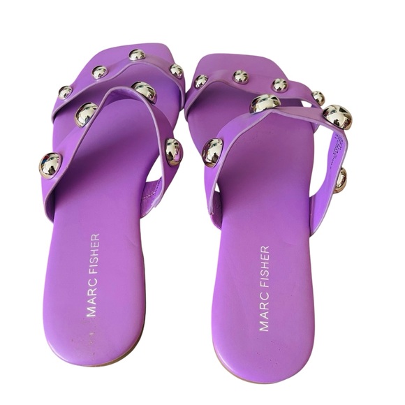 Marc Fisher Purple Slide Sandals - Picture 3 of 4